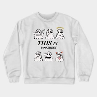 This is a cute little ghost. Gift your loved ones this Halloween to celebrate. Sticker Crewneck Sweatshirt